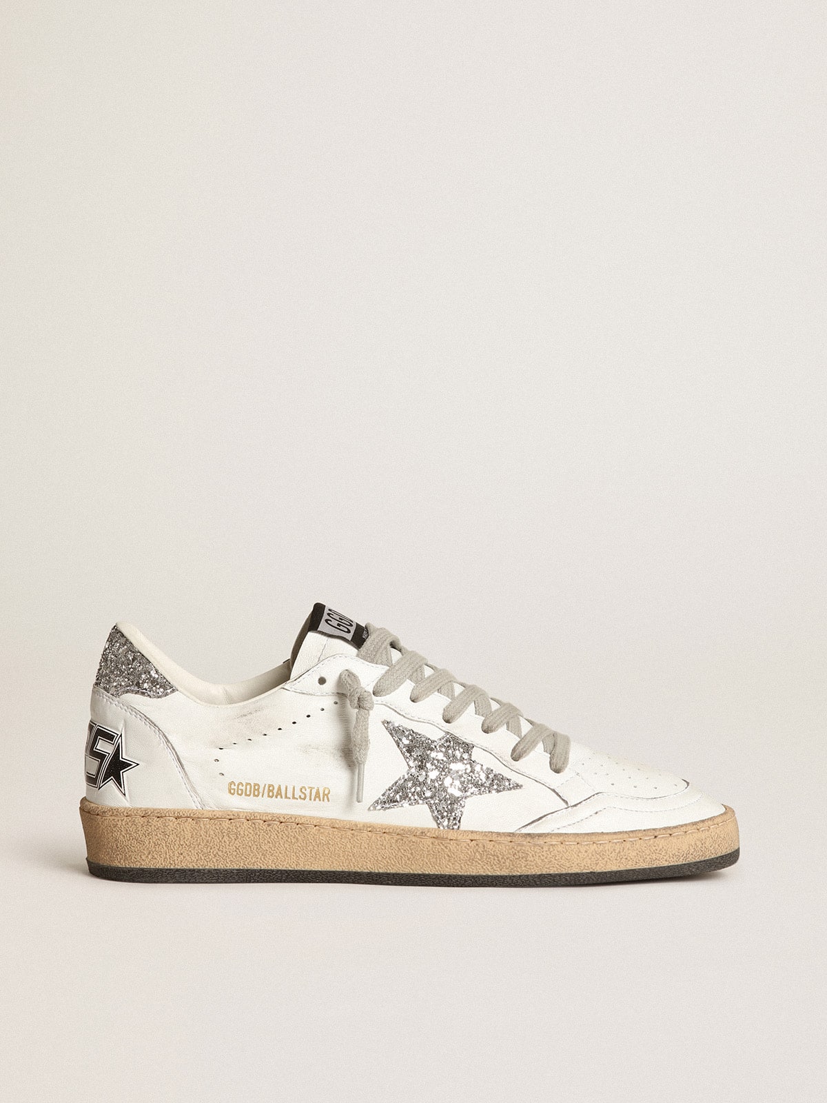 Golden Goose - Ball-Star para mujer de napa con estrella blanca y talón de purpurina in 