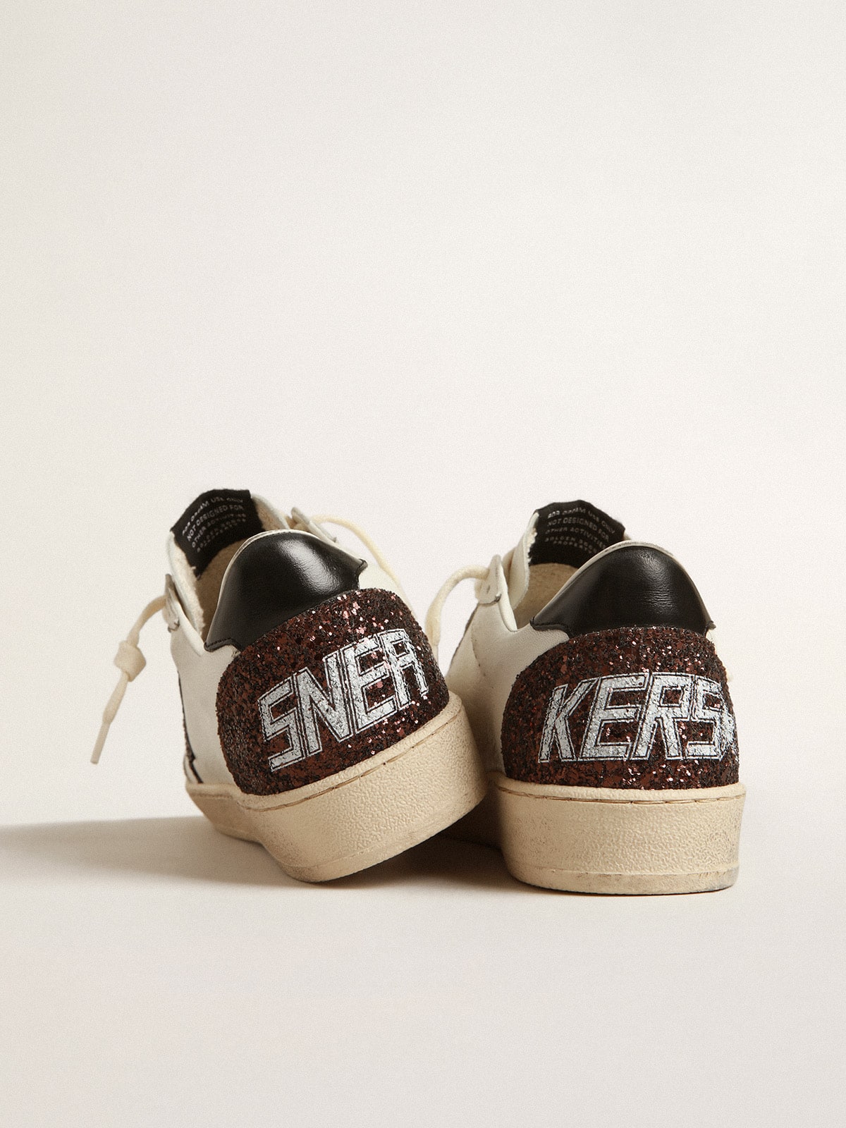 Ball star nappa with glitter and black heel tab