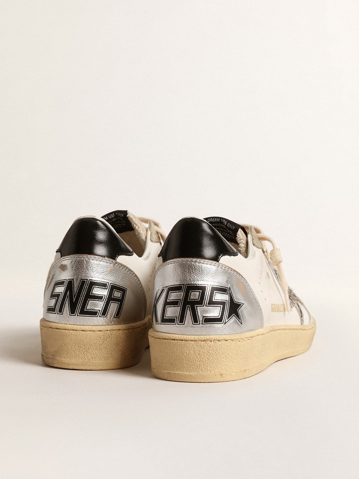 Ball Star LTD con stella zebrata e inserto in pelle laminata Golden Goose