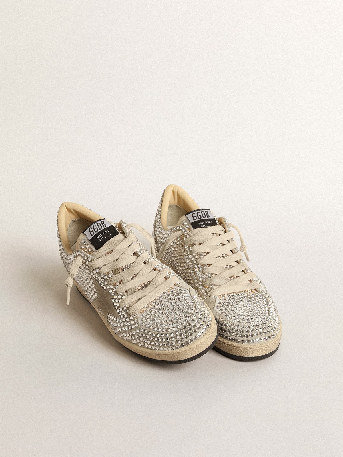 Women s Ball Star LTD with Swarovski crystals and gray suede star Golden Goose