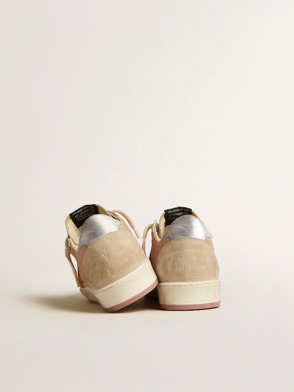 Golden Goose - Women's Ball Star in suede with orange star and silver metallic heel tab in 
