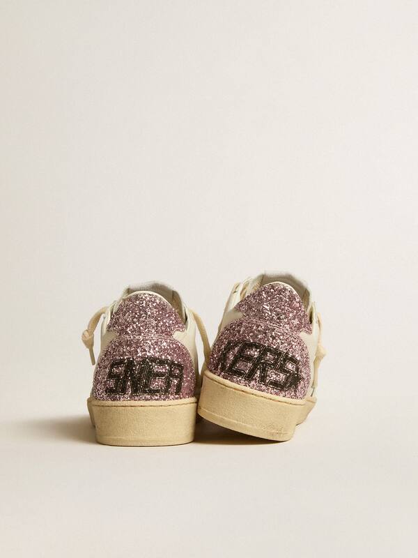 Golden Goose - Ball Star with silver glitter star and pink glitter heel tab in 