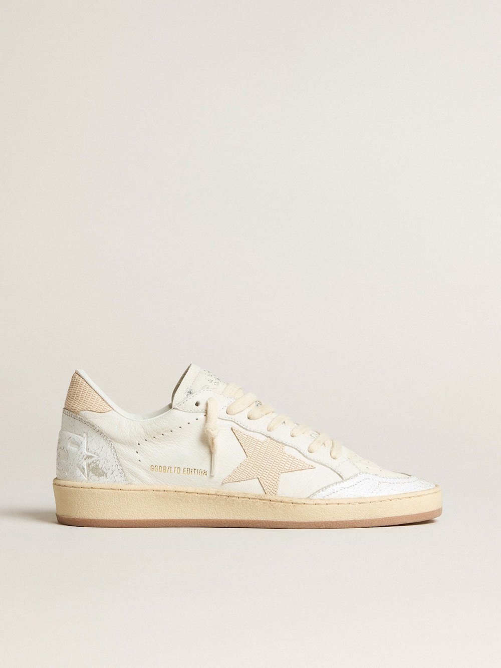 Golden Goose - Women’s Ball Star LTD CNY in white leather with ivory star in 
