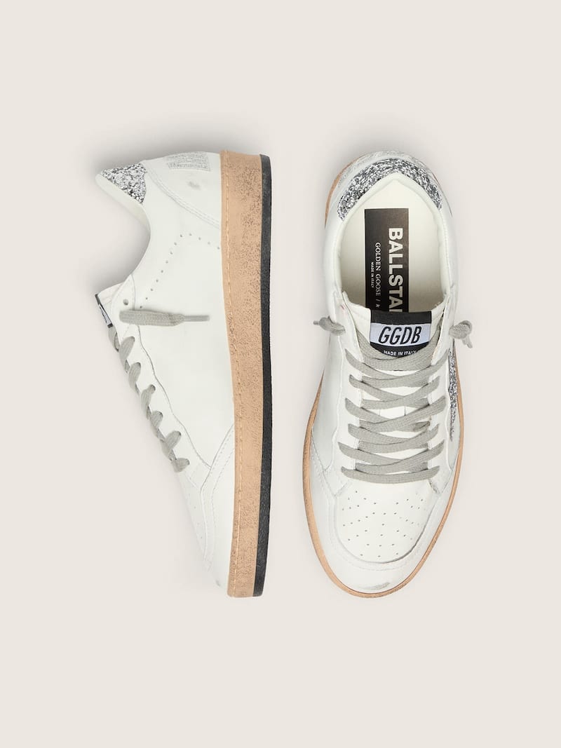 Golden Goose - Ball Star Wishes de mujer de napa con estrella y refuerzo del tal&oacute;n con purpurina in 