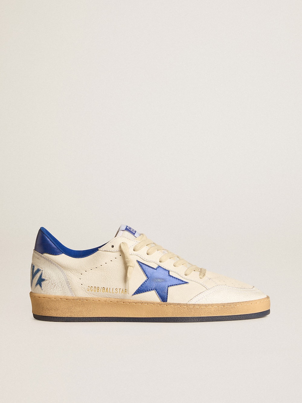 Golden Goose - Women’s Ball Star Wishes in white nappa leather with bright blue star and heel tab in 
