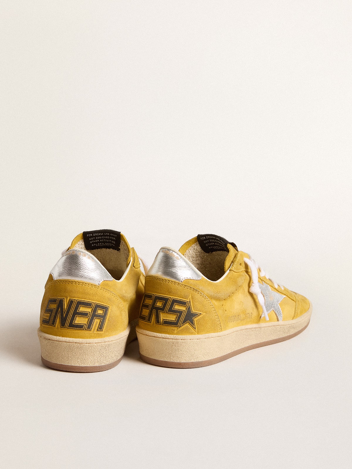 Golden Goose - Ball Star in honey suede with silver leather star and heel tab in 