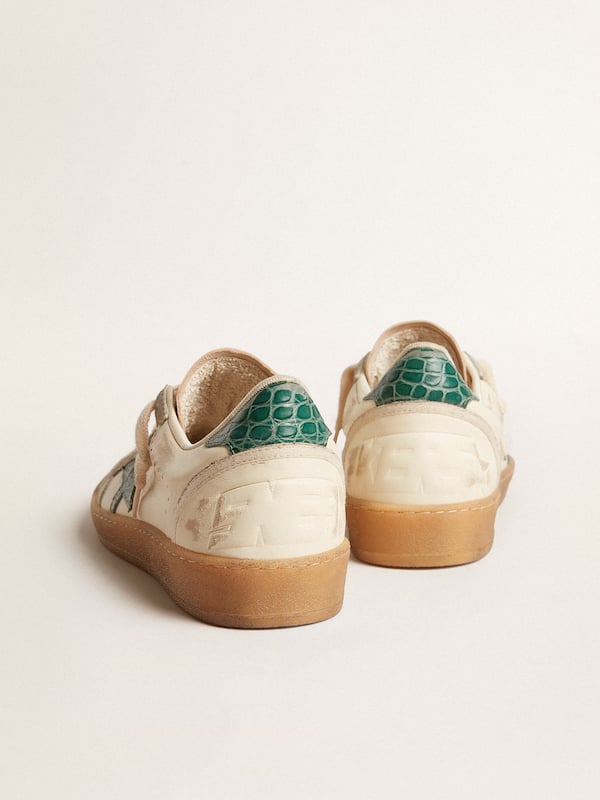 Golden Goose - Ball Star LTD in nappa with green crocodile-print leather star in 