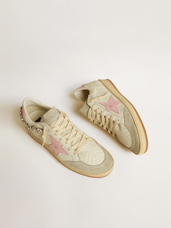 Golden Goose - Women's Ball Star LTD with pink leather star and crystal decoration in 
