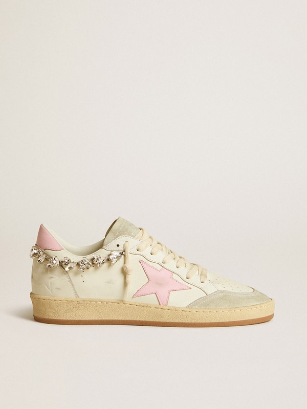 Golden Goose - Women's Ball Star LTD with pink leather star and crystal decoration in 