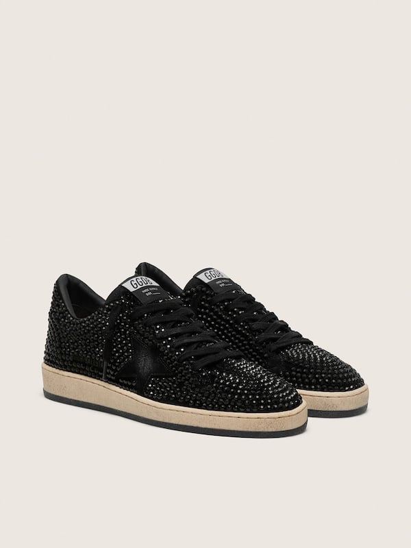 Golden Goose - Ball Star in suede with black Swarovski crystals and black suede star in 