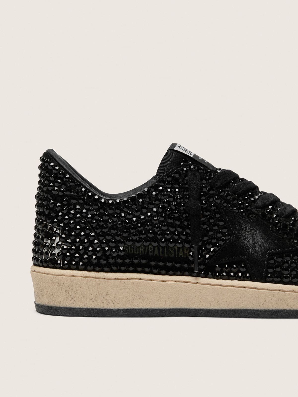 Ball Star in suede with black Swarovski crystals and black