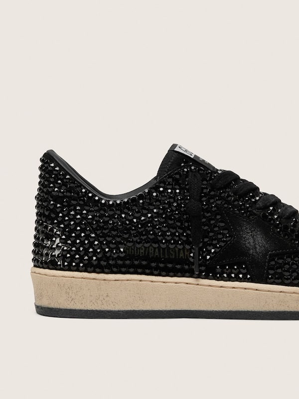 Golden Goose - Ball Star in suede with black Swarovski crystals and black suede star in 