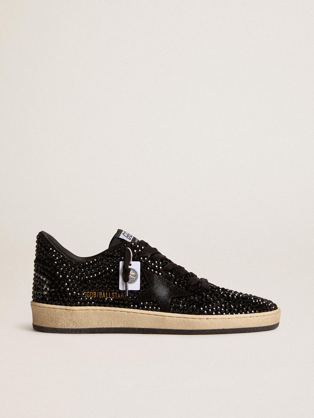 Golden Goose - Ball Star de ante con cristales Swarovski negros y estrella de ante negro in 