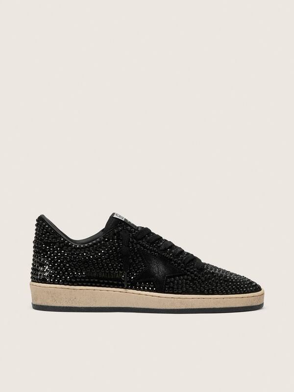 Golden Goose - Ball Star in suede with black Swarovski crystals and black suede star in 