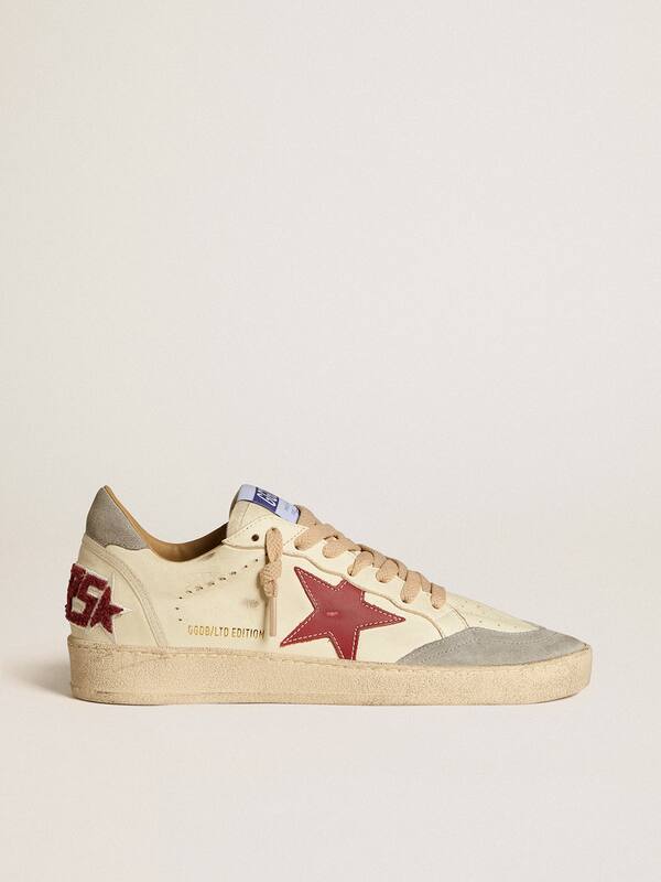 Golden Goose - Women's Ball Star LTD in nappa with leather star and silver suede heel tab in 