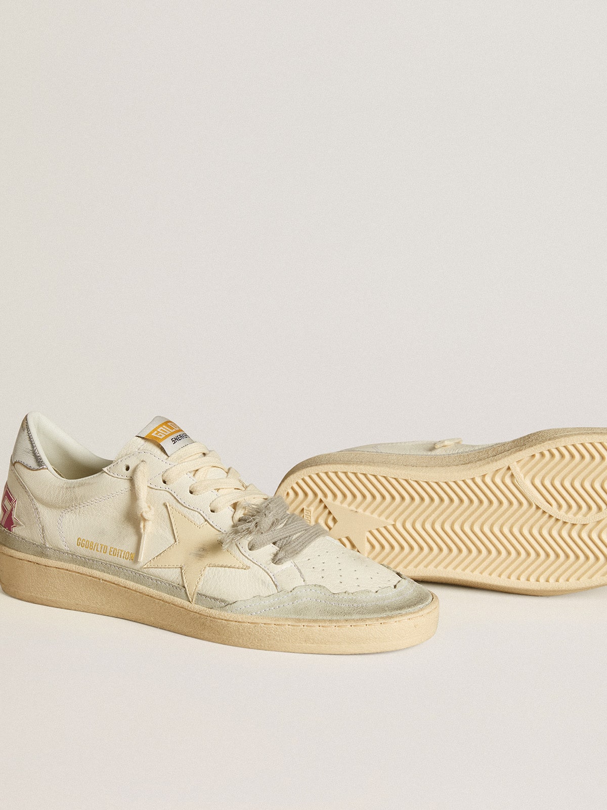 Golden Goose - Ball Star LTD in nappa con stella in pelle e talloncino in pelle laminata in 