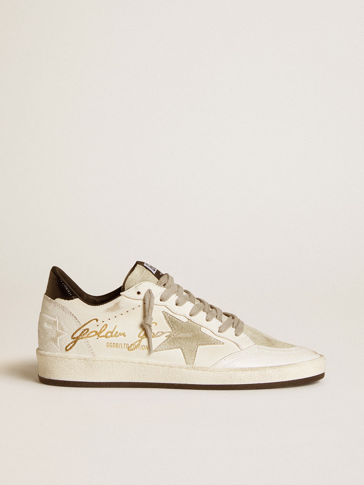 Golden Goose - Women’s Ball Star LTD with suede star and textured leather heel tab in 