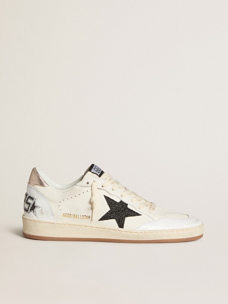 Ball Star in nappa con stella in glitter e talloncino in nappa laminata