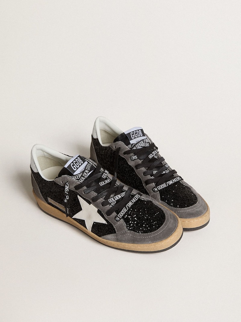 Golden Goose - Ball Star de purpurina con estrella de piel y refuerzo del tal&oacute;n de piel laminada in 