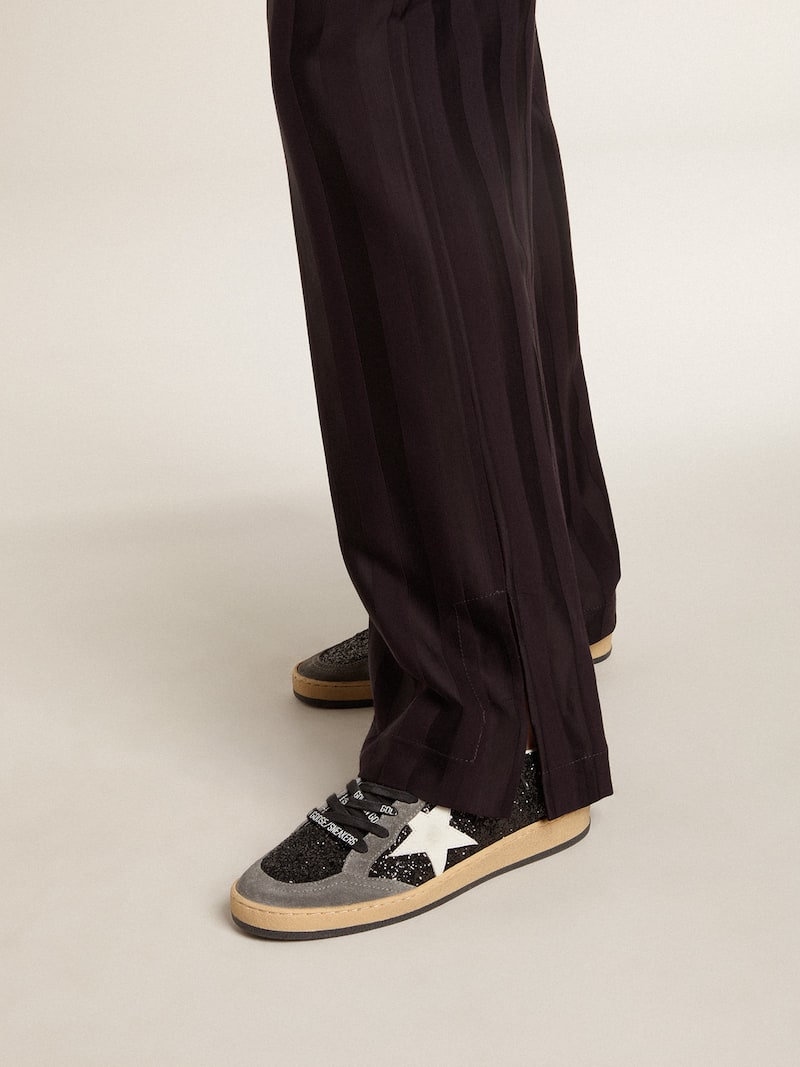 Golden Goose - Ball Star de purpurina con estrella de piel y refuerzo del tal&oacute;n de piel laminada in 