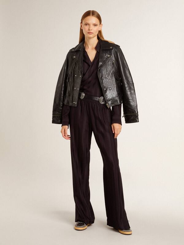 Golden Goose - Women's Ball Star in glitter with leather star and metallic leather heel tab in 