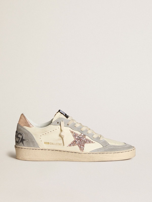 Golden Goose - Ball Star in nappa with glitter star and metallic heel tab in 