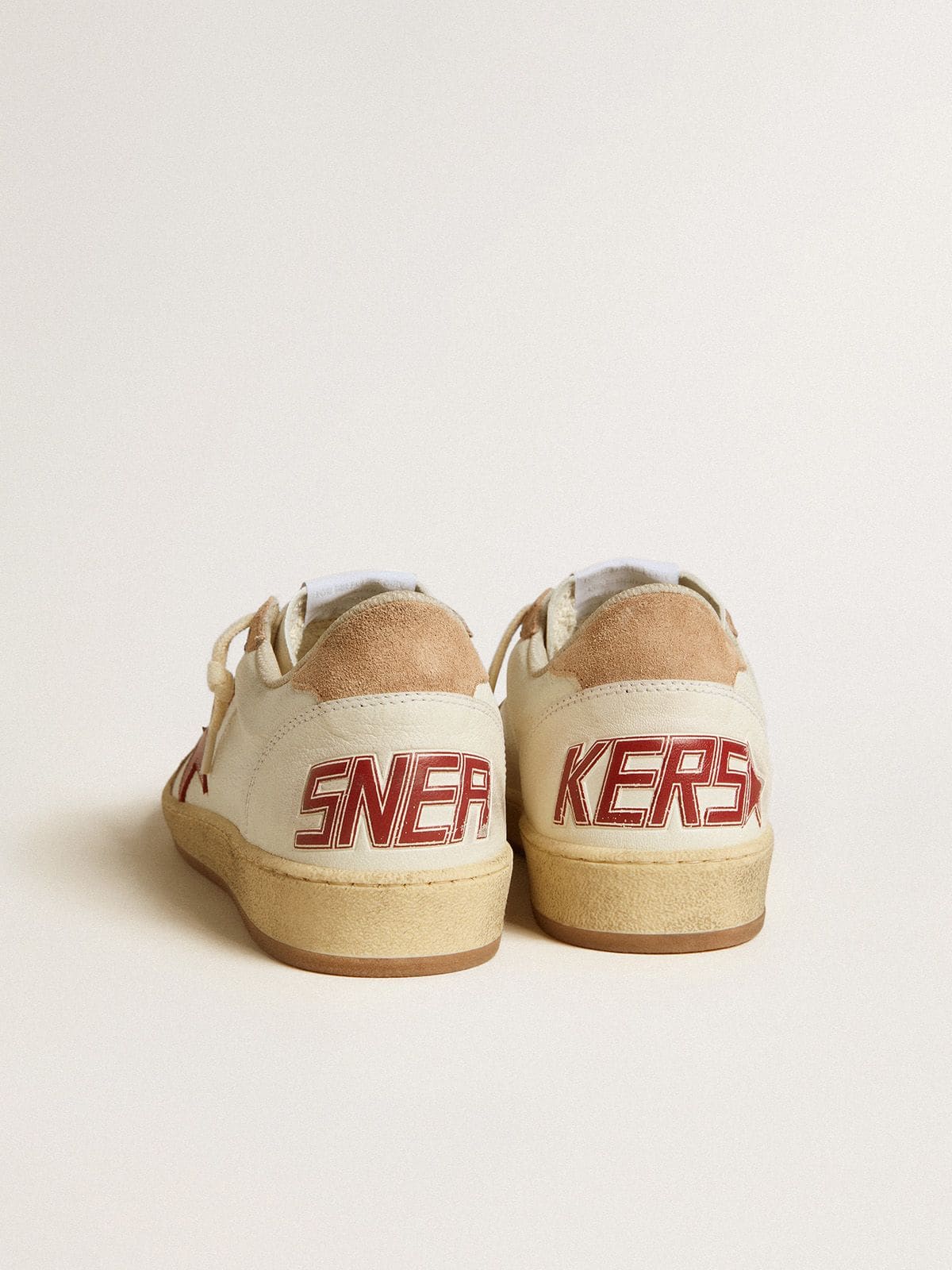 Golden Goose - Ball Star レディース ナッパレザー スター（レッド）＆スエードパネル（ピンク） in 