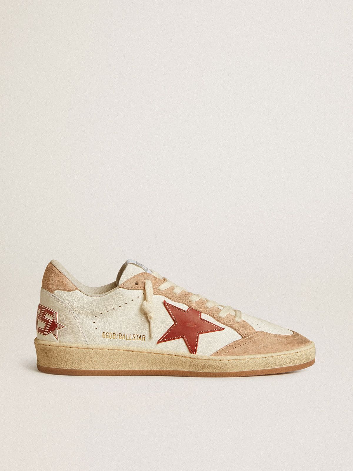 Golden Goose - Ball Star レディース ナッパレザー スター（レッド）＆スエードパネル（ピンク） in 