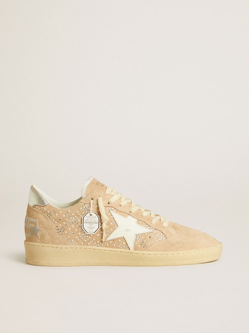 Ball Star in suede con cristalli Swarovski e stella in pelle e talloncino laminato