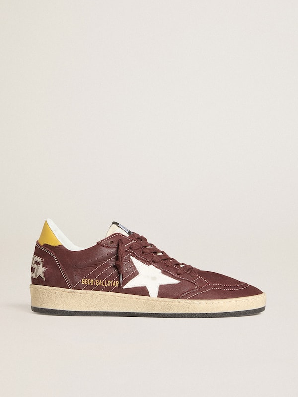 Golden Goose - Women's Ball Star in chocolate nubuck with leather star and heel tab in 