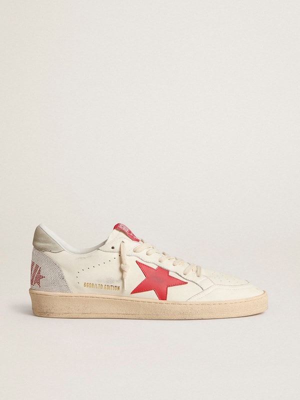 Golden Goose - Valentine’s Day Women’s Ball Star with red leather star and red Swarovski lettering in 