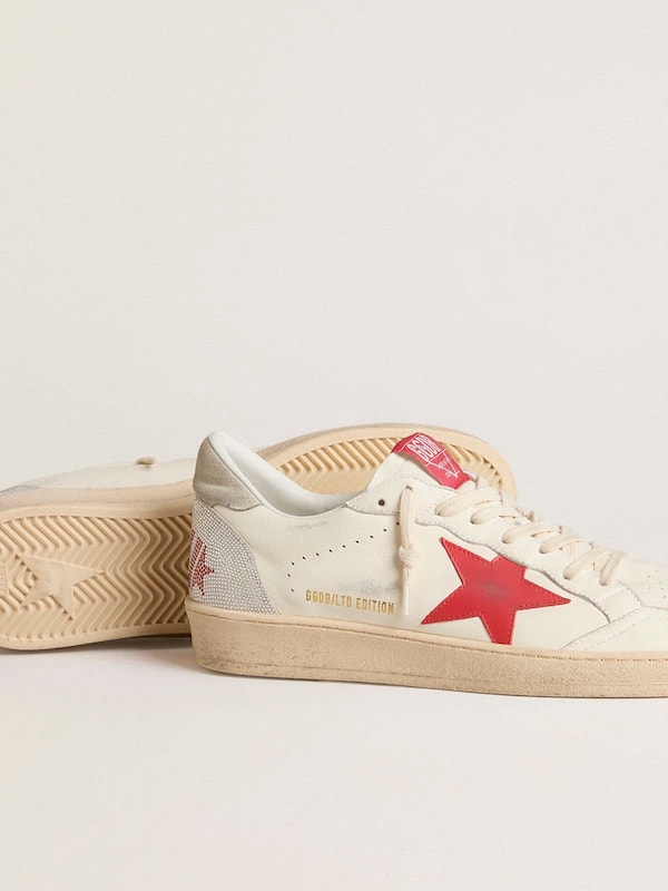 Golden Goose - Valentine’s Day Women’s Ball Star with red leather star and red Swarovski lettering in 