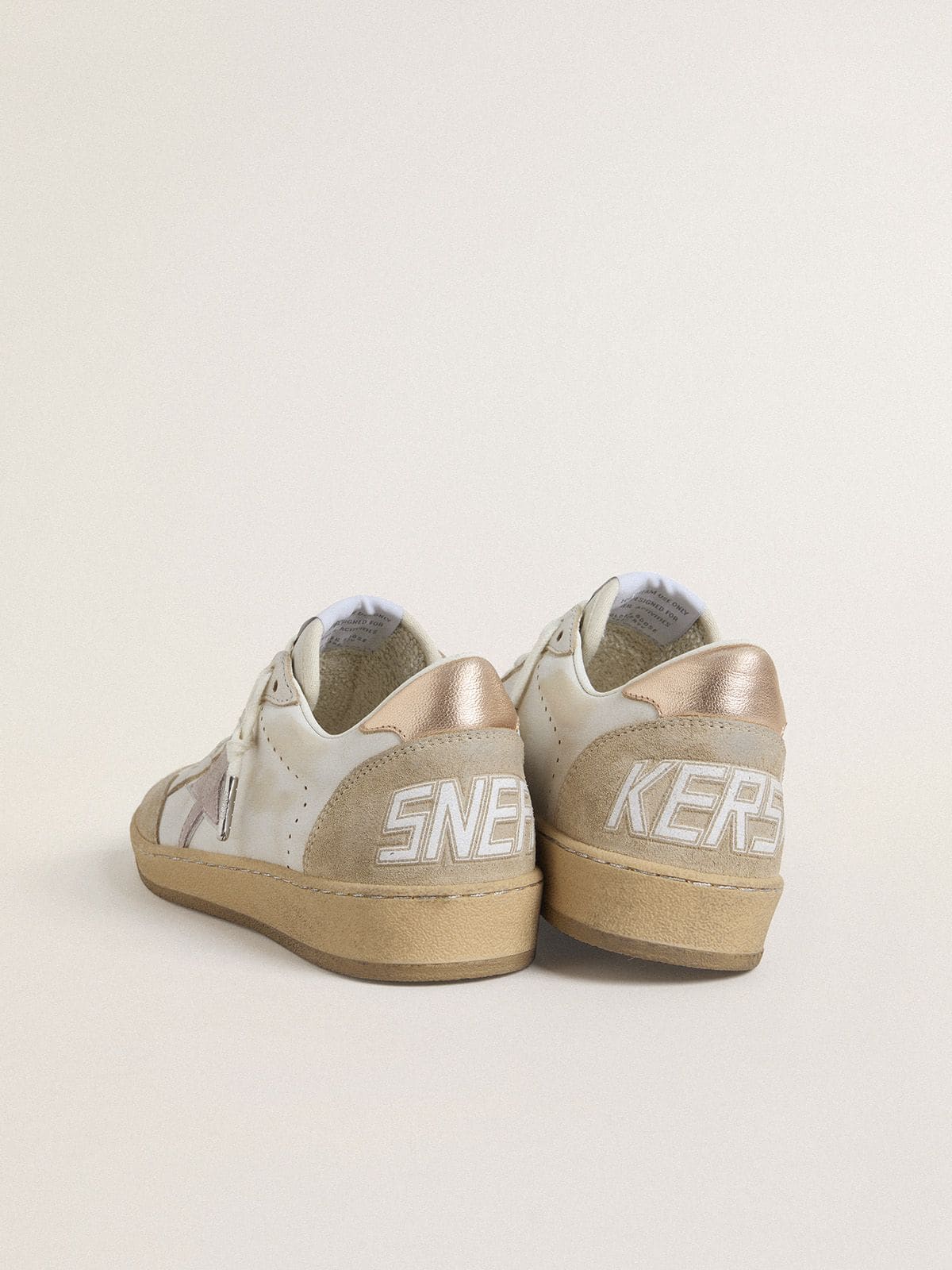 Golden Goose - Ball Star with pink suede star and silver glitter edges and rose gold heel tab  in 