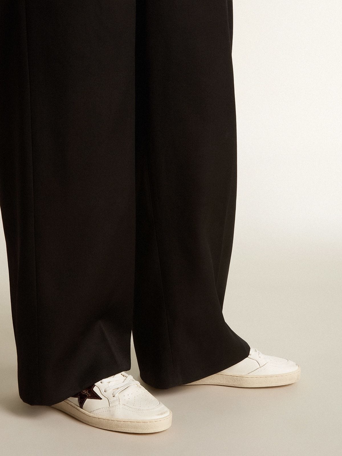Golden Goose - Ball Star with burgundy croc-print leather star and gold heel tab in 