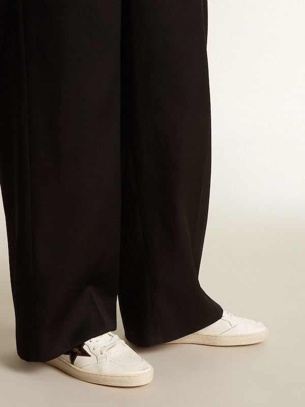 Golden Goose - Ball Star with burgundy croc-print leather star and gold heel tab in 