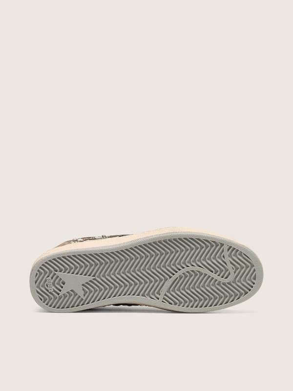 Golden Goose - Women's Ball Star LAB in brown matelass&eacute; velvet with rhinestones and black leather star in 