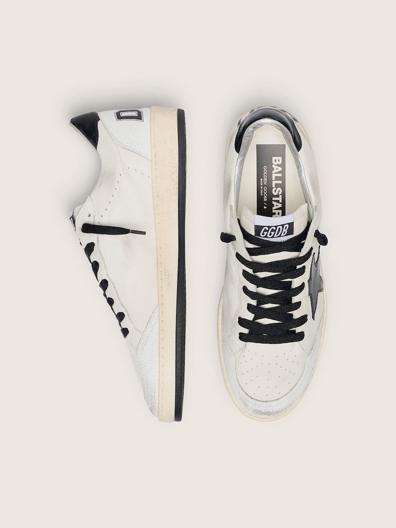 Golden Goose - Ball Star Wishes pour femme en cuir nappa avec &eacute;toile et contrefort en cuir naplak noir in 