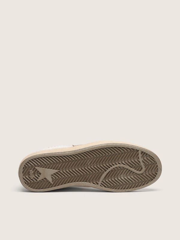 Golden Goose Ball Star Wishes Damen aus wei&szlig;em Leder mit bronzefarbenem Metallic-Lederstern Ball Star white woman