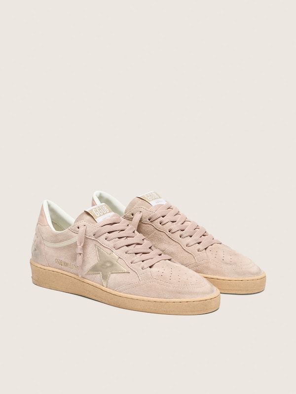 Ball Star Damen aus puderrosa Rauleder mit goldfarbenem Metallic-Stern