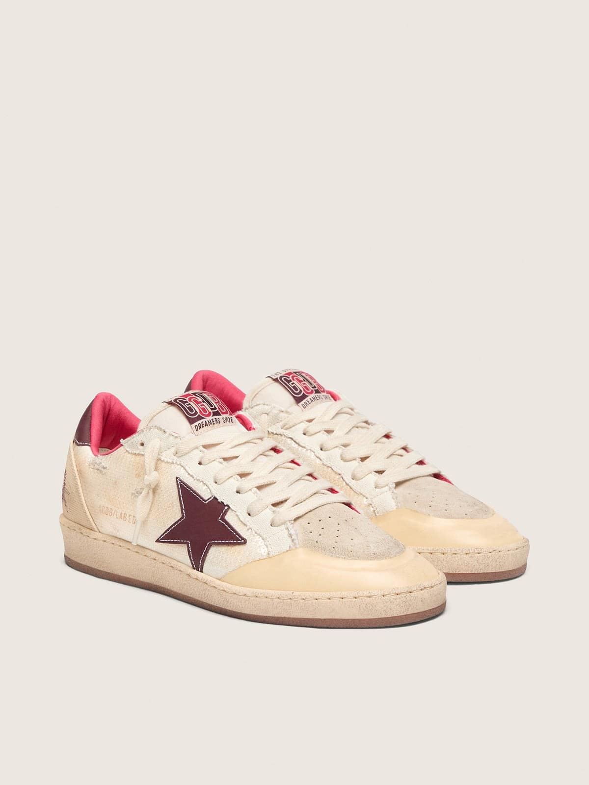 Women's Ball Star LAB in beige sequins with burgundy star