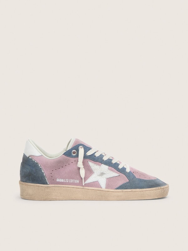 Golden Goose - Women's Ball Star LTD in lilac suede with white star in 
