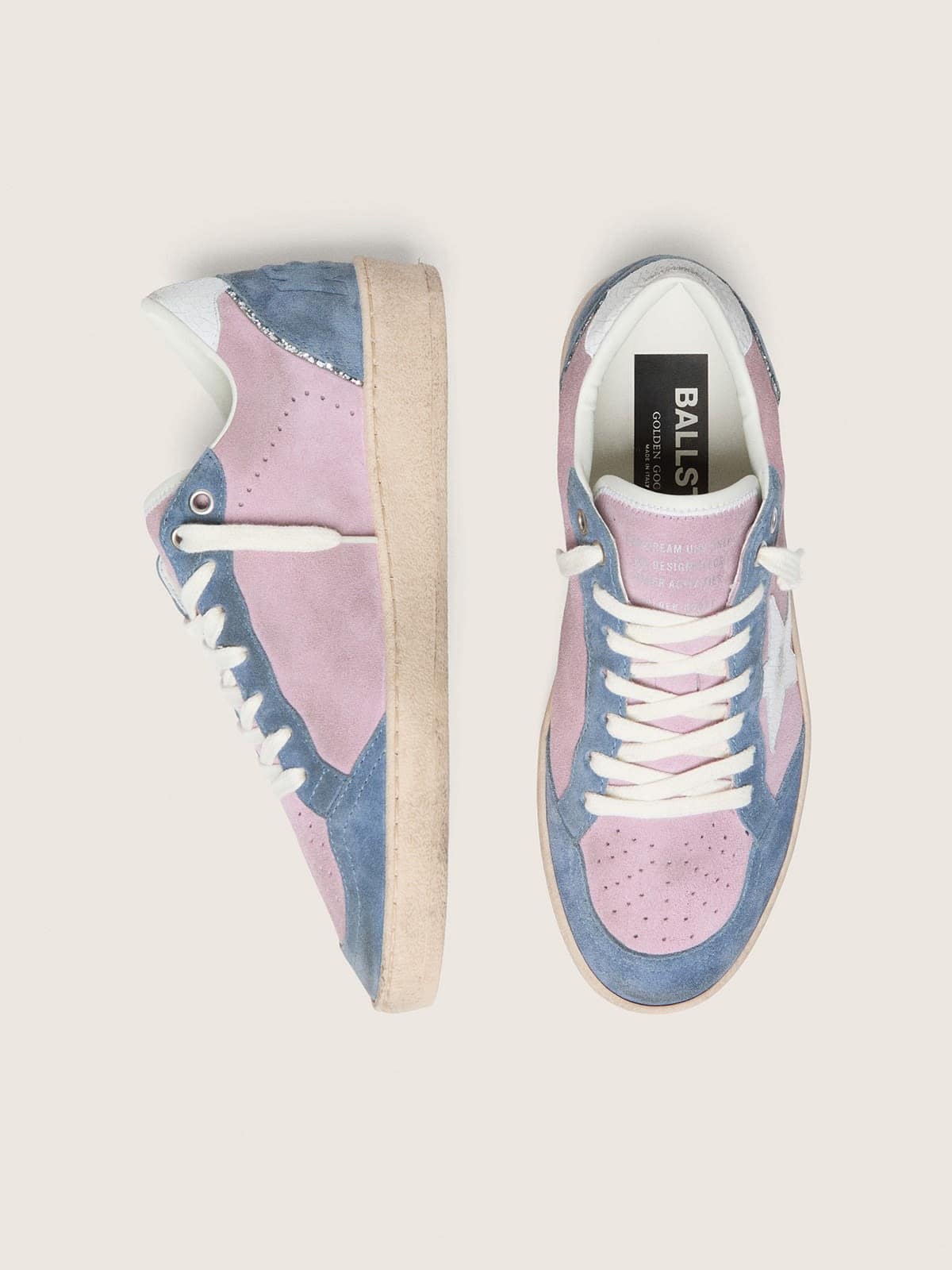 Ball Star LTD femme en cuir velours lilas avec &eacute;toile blanche