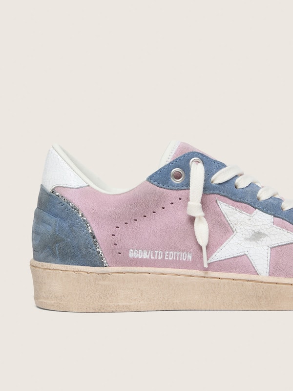 Golden Goose - Women's Ball Star LTD in lilac suede with white star in 
