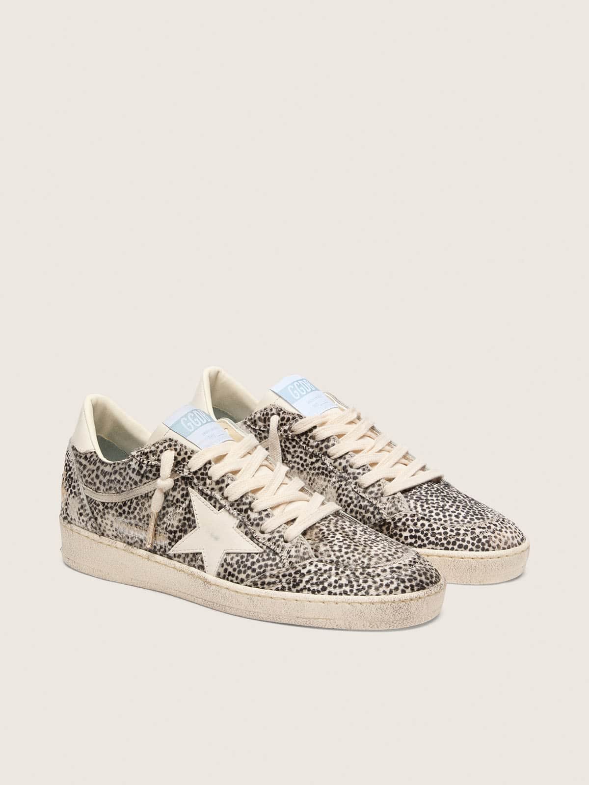 Golden Goose - Ball Star LTD Damen aus Leo-Cavallinoleder mit cremefarbenem Lederstern in 