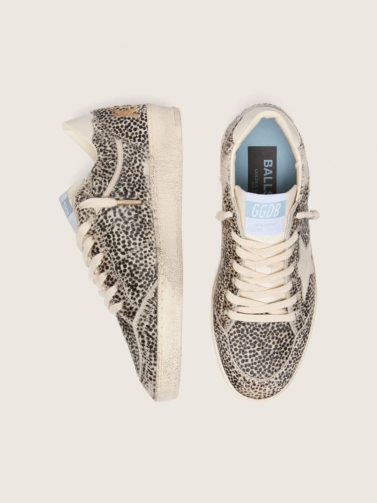 Golden Goose - Ball Star LTD Damen aus Leo-Cavallinoleder mit cremefarbenem Lederstern in 