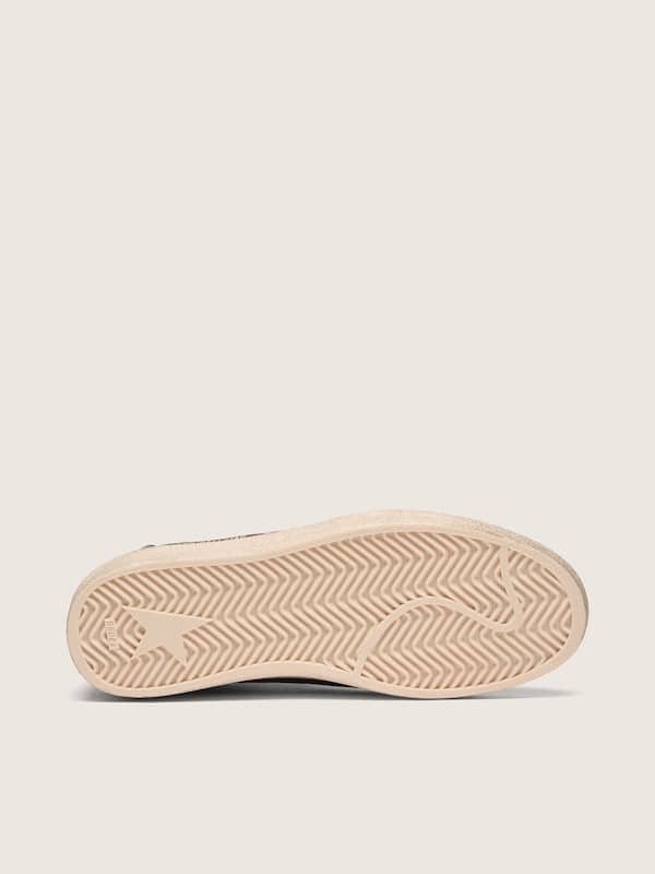 Golden Goose - Ball Star LTD donna in nappa ebano con stella bianca con ricamo multicolor in 