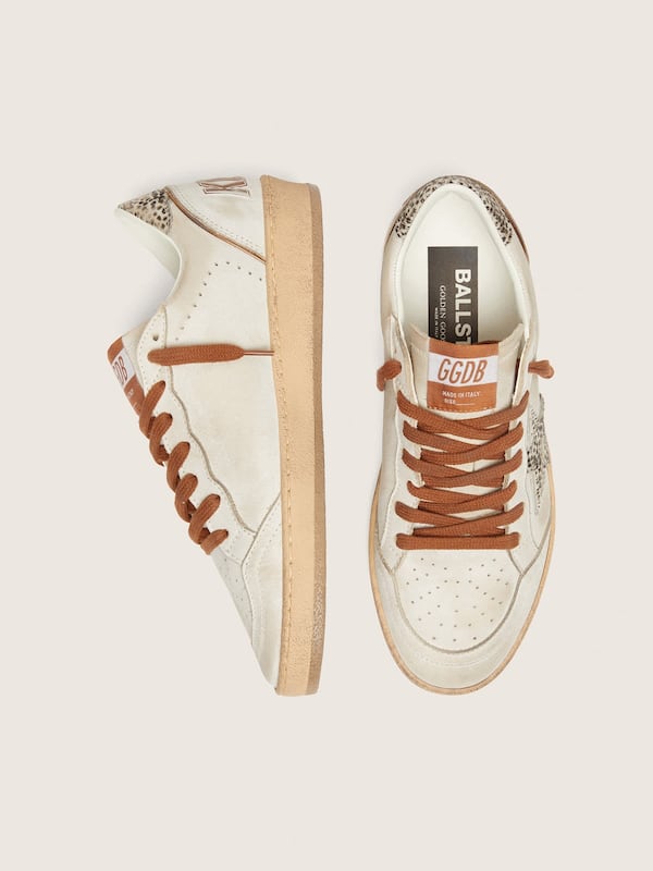 Ball Star LTD donna in pelle bianca con stella in cavallino leo zebrato