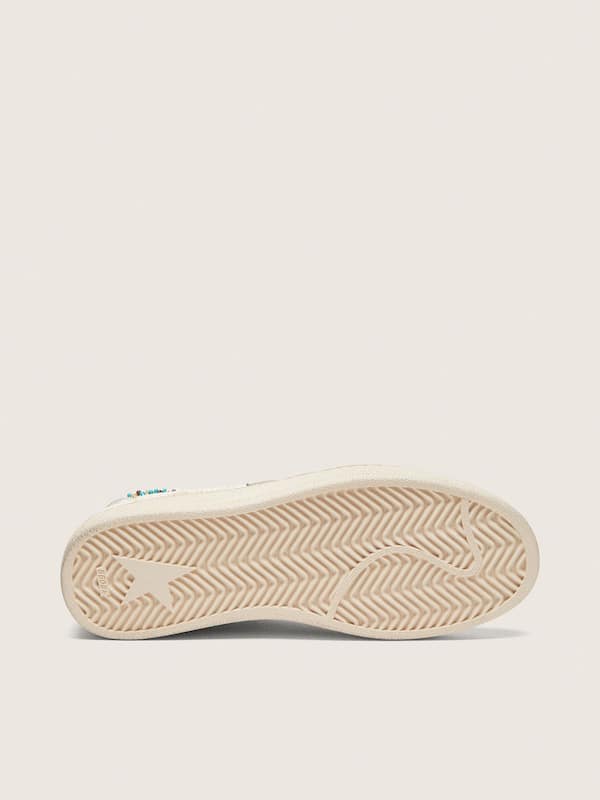 Golden Goose - Ball Star donna in pelle crema con stella ton sur ton e perline applicate in 