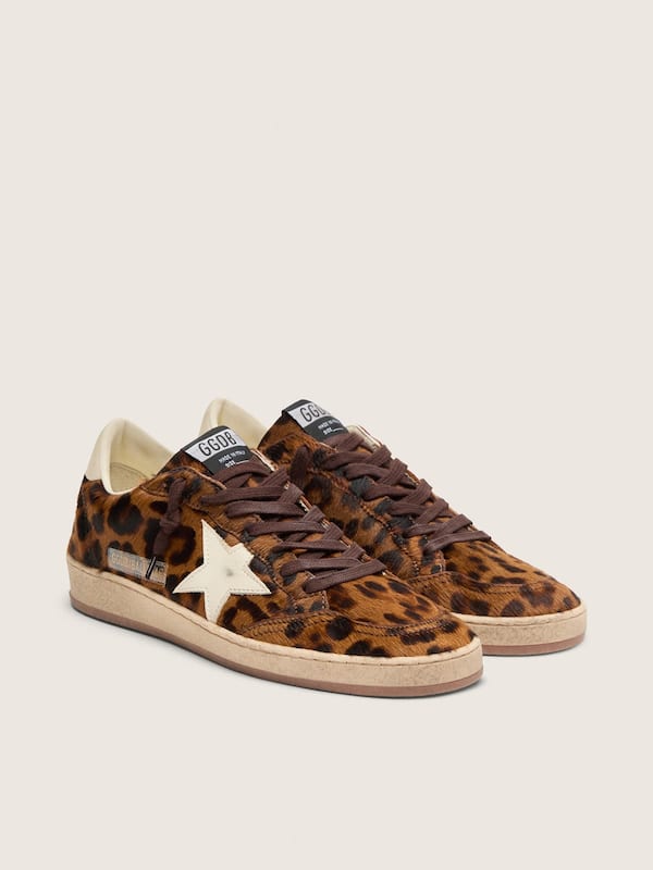 Women's Ball Star in leopard-print pony skin with cream star