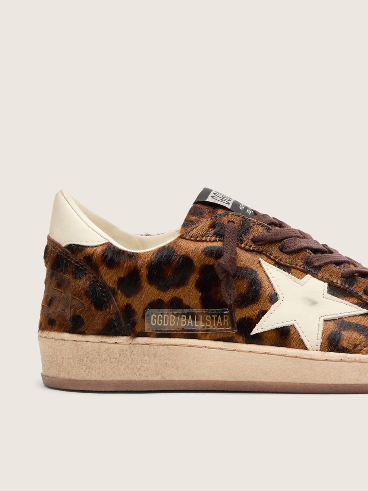 Golden Goose - Ball Star donna in cavallino leopardato con stella crema in 
